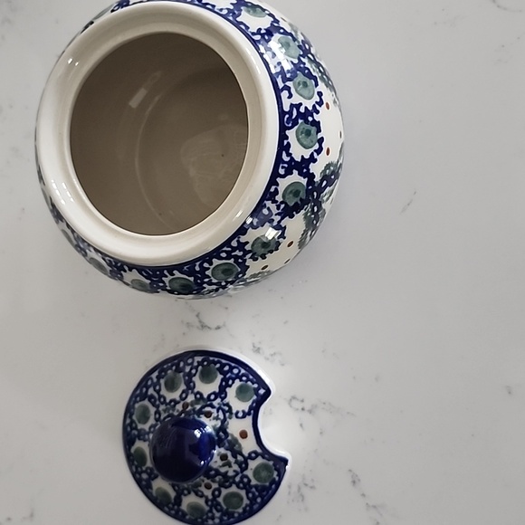 Polish Pottery Tea Set - Teapot, Cream & Sugar - Picture 4 of 7